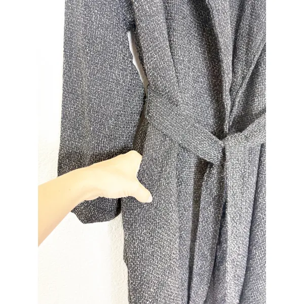 NWT Lulus Prepped Perfection Black White Tweed Trench Coat Size XL Quiet Luxury - Image 9
