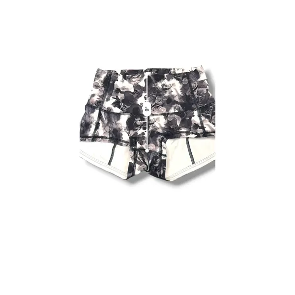 Lululemon Boogie Shorts Womens 6 Black White Floral Yoga Running Athletic - Image 6