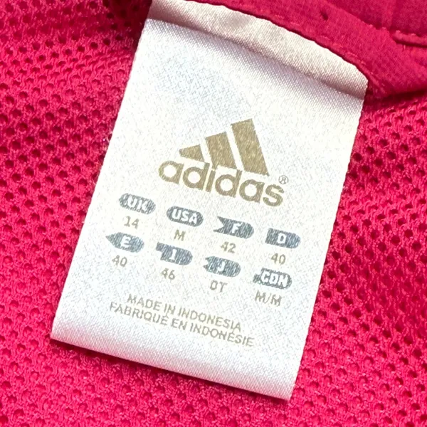 Y2K Adidas Womens Fuchsia Pink Full Zip‎ Windbreaker Track Jacket Size Medium - Image 7