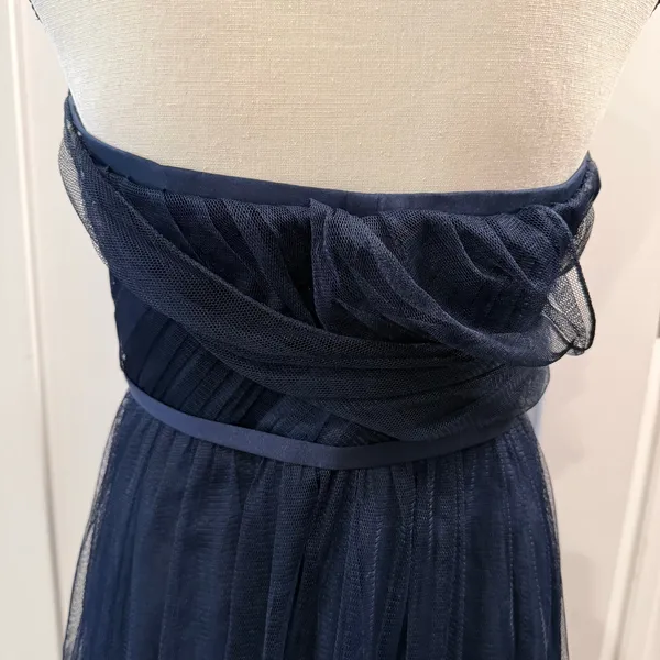 Vera Wang White Women’s Navy Tulle Strapless Dress Size 8 - Image 7