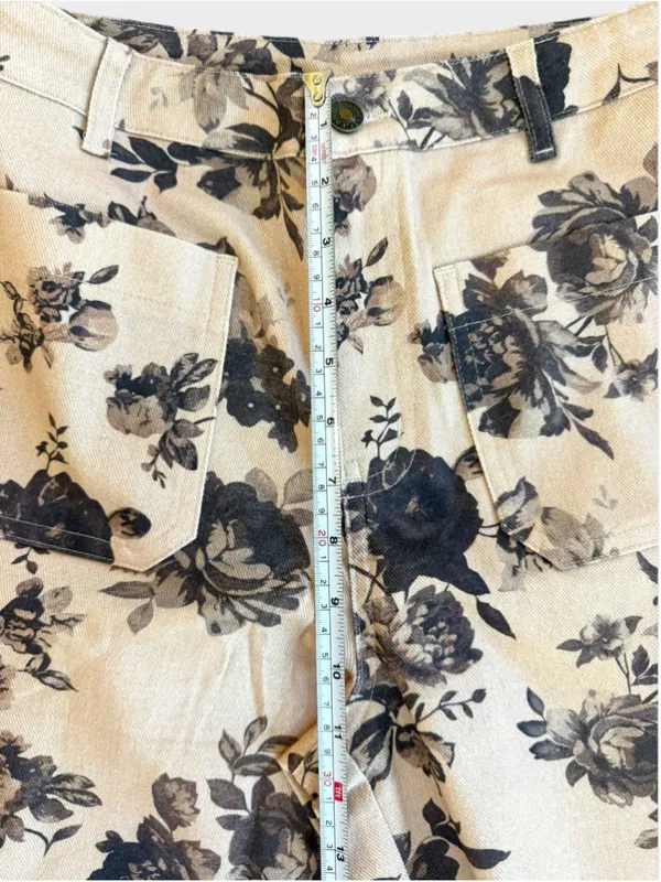 Entro Dusty Bloom Floral Wide Leg Pants Size S - Image 6