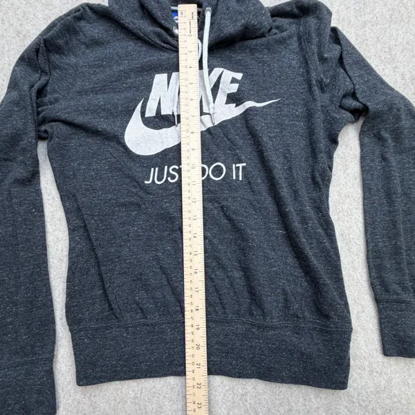 Vintage Nike Hoodie Womens M Gray Y2K Just Do It Athleisure Sporty Streetwear - Image 7