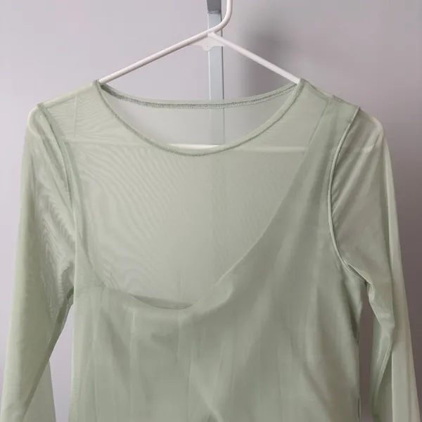 Y2K Abercrombie & Fitch M Mint Green Mesh Top‎ Rave Party Festival - Image 2