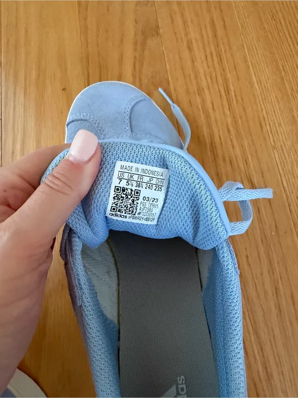 adidas Suede Sneakers in Light Blue and White - Image 4