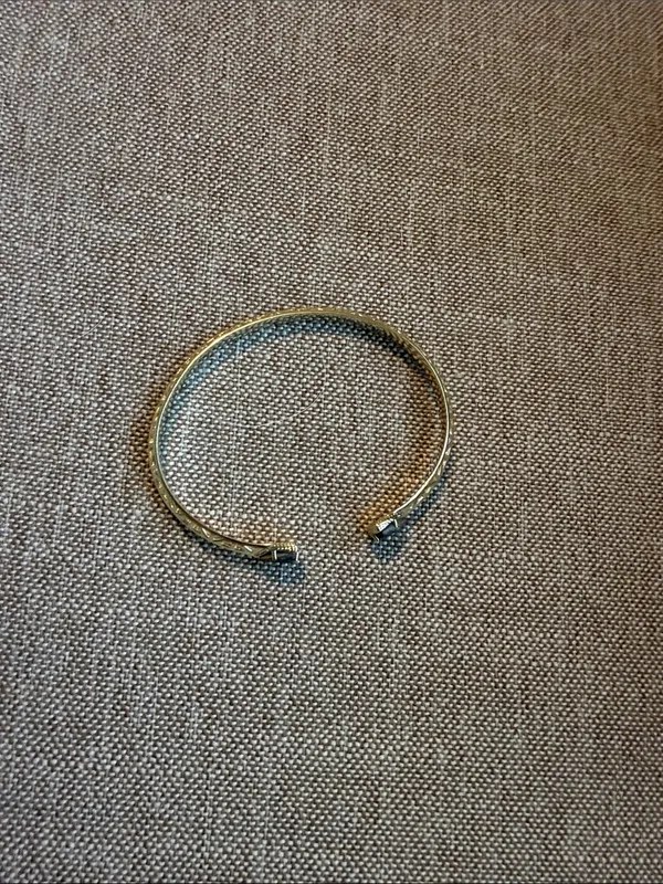 Kendra Scott Gold Cuff Bracelet with Iridescent Blue-Green Triangle Stones - Image 3