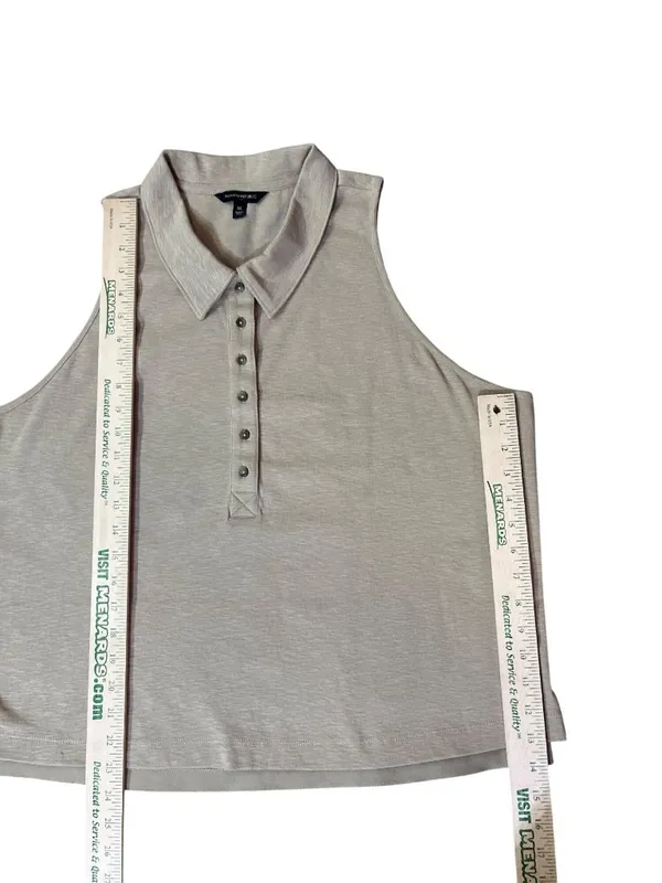 Banana Republic Women’s XL Cotton Stretch Sleeveless Polo Boxy Top Used - Image 8