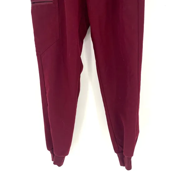 FIGS Zamora Jogger Scrub Pants Burgundy Drawstring XXS Women's - Image 8