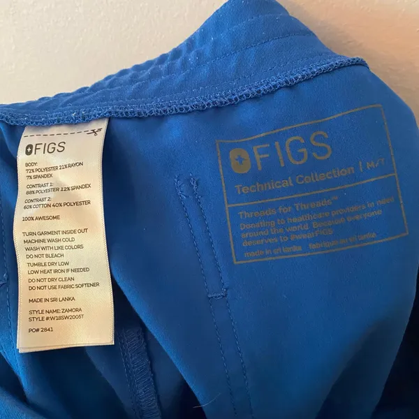 FIGS Royal Blue Zamora Jogger Scrub Pants Uniform Nurse Doctor size Medium Tall - Image 2