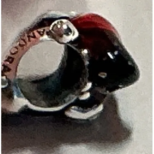 Pandora Disney Minnie Mouse Santa Hat Red Enamel Charm ALE S925 - Image 5