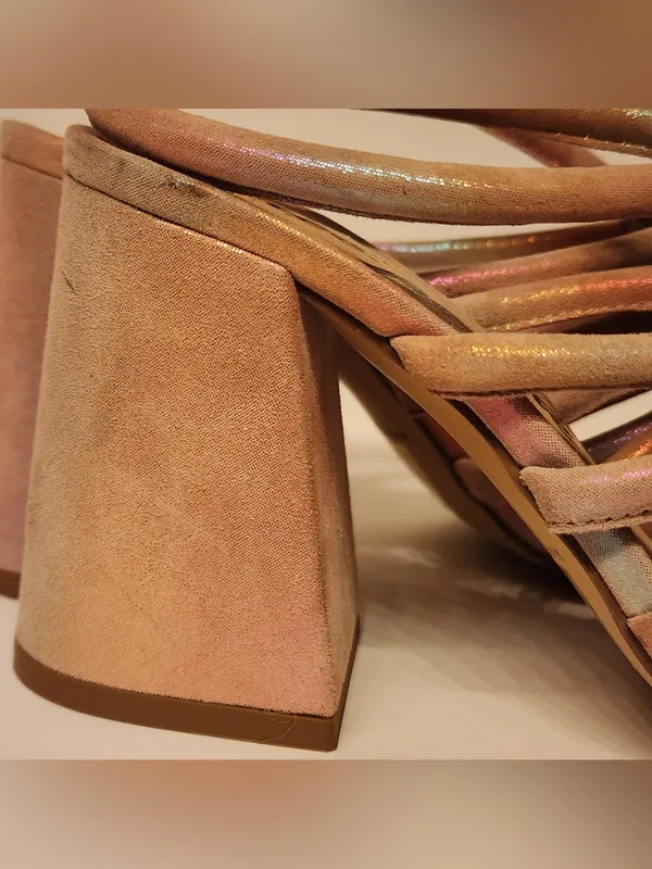 FREE PEOPLE COLETTE CINCHED HEEL RAINBOW METALLIC Size 6.5 - Image 13