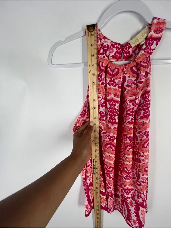Lucy & Laurel Pink Floral Halter Neck Sleeveless‎ Top - Image 12