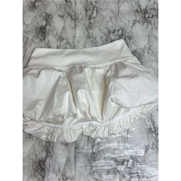 MAJORELLE White Luana Mini Skirt ivory size medium short club festival - Image 2