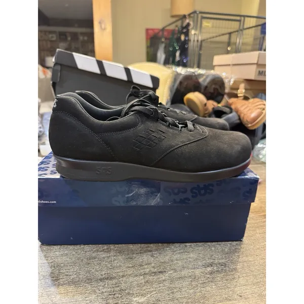 SAS Free Time Walking Shoe Black Suede Size 10 N Lace Up Tennis Sneaker - Image 3