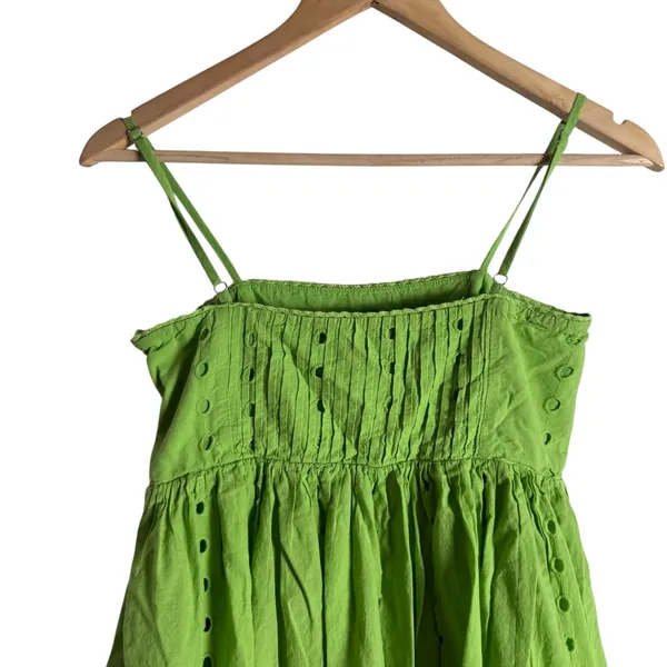 Slate & Willow Green Eyelet Sleeveless Square Neck Empire Midi Dress Size XS - Image 8