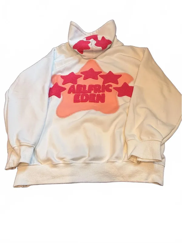 Aelfric Eden Embroidered Eden Star Womens Oversized Hoodie Cream - Image 6