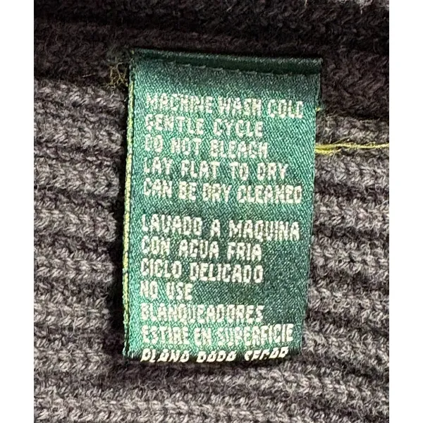 Lauren Ralph Lauren Sweater Womens Gray Hooded Button Front Cardigan‎ Ribbed XL - Image 6