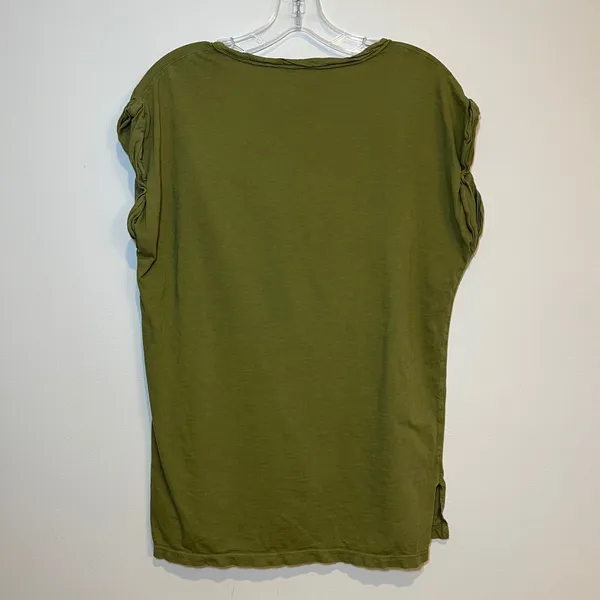aerie t-shirt short cap sleeve tee henley scoop neck olive green size‎ XS - Image 2