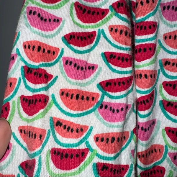 Talbots Small‎ Cotton Button Down Cardigan Watermelon Print CP - Image 4