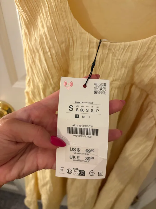 ZARA Textured Midi Dress Small - Image 4