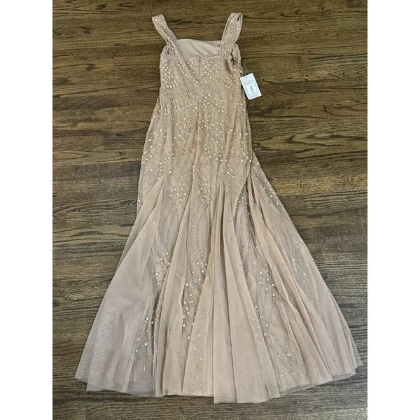 Pissarro Nights‎ Beaded Gown with Long Sleeve No Jacket Size 2 Cocktail Formal - Image 4