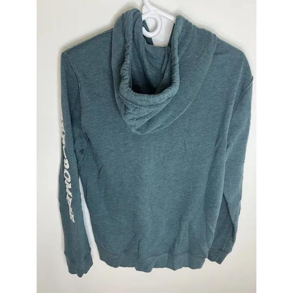 Abercrombie & Fitch Women Small Blue Full Zip Y2K Jacket Hooded Logo Sleeve 90's - Image 5