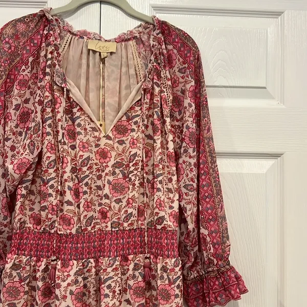 love the label Tippy Border Dress Pink‎ Floral Womens Size Large - Image 3