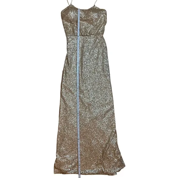 Sorella Vita Dress‎ Gold Sequin Maxi Spaghetti Strap Bridesmaid Party Dress size - Image 7