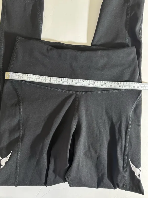 Nike Black High-Waist Dri-FIT Leggings with White Swoosh Sz XS - Image 8