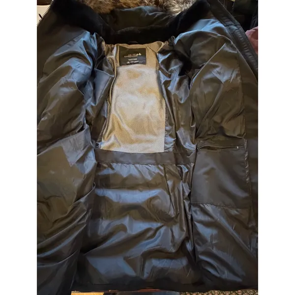 Arctic Expedition Down Puffer Coat Women 5X Black Quilted Faux Fur Parka Winter - Image 12