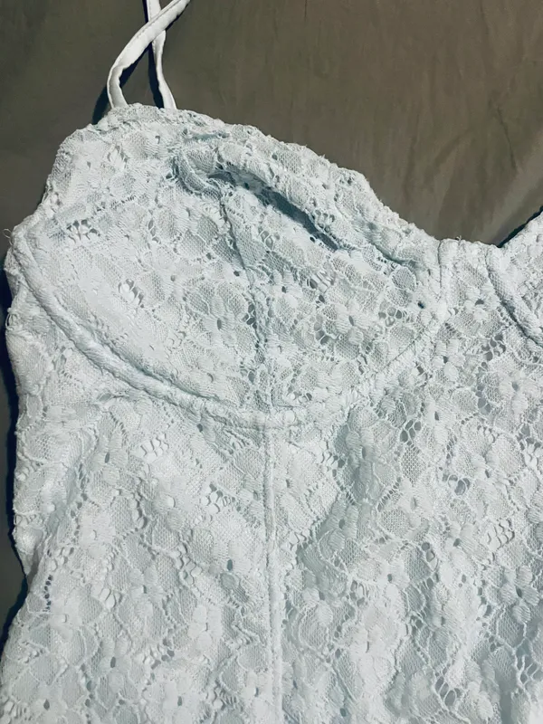 H&M Light Blue Lacey Bodysuit - Image 3