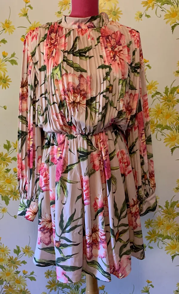 Floral Pleated Mini Dress Size M Multi Size M - Image 2
