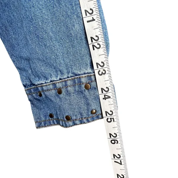 Don't Mess With Texas Jean‎ Jacket Womens XL Blue Denim Studded Western Cowgirl - Image 10