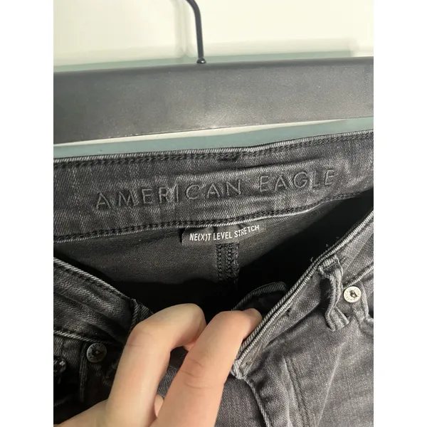 American Eagle Wm 6 Black Distressed Ripped‎ Shorts Grunge Emo Festival Goth Punk Edgy Y2K - Image 5