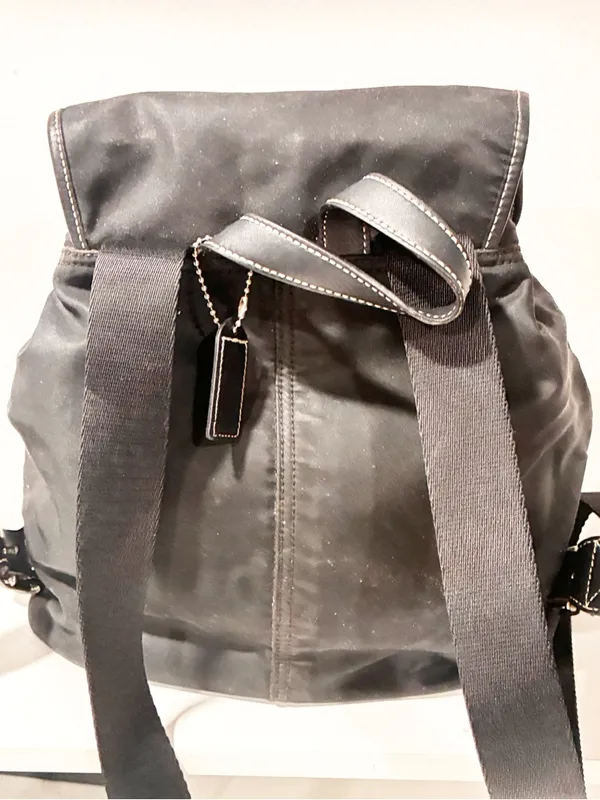 Vintage COACH Black Nylon Leather Trim Backpack Bag 4290 - Image 6