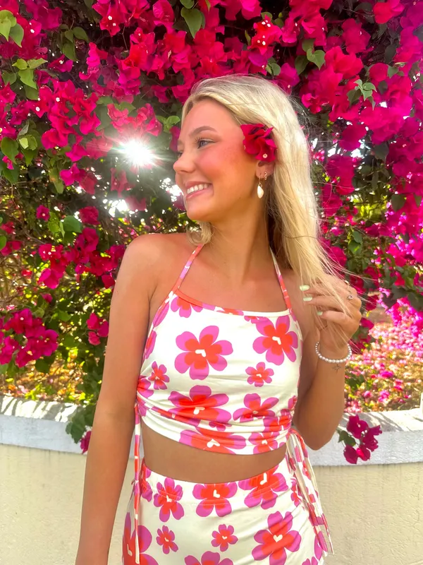 Floral two piece set Pink Size XS - Image 2