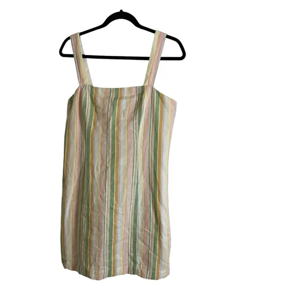 Forever 21 Striped Sleeveless Linen Blend Mini Dress – Size Large - Image 3