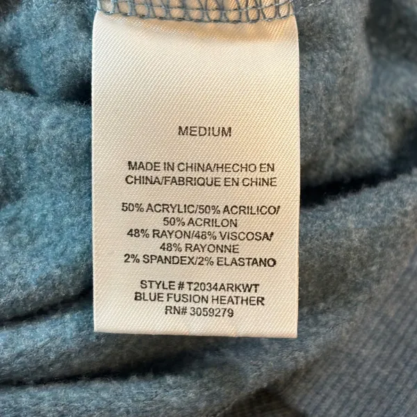 Thread & Supply Womens Blue Fusion Heather V-Neck Hoodie Sweatshirt Medium T2034 - Image 5