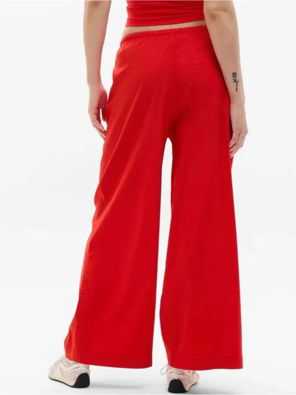 Athleta Paradise Wide Leg Pant Red XS Tall Drawstring NEW - Image 4
