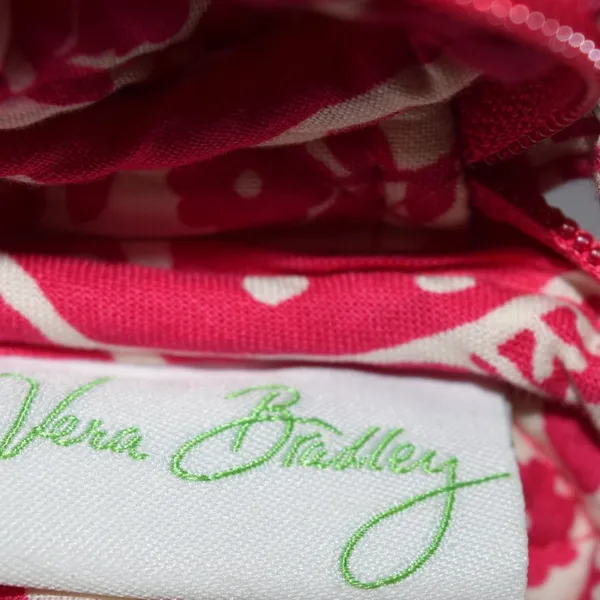 Vera Bradley Wristlet, Fuschia & White, Zip Around - Image 7