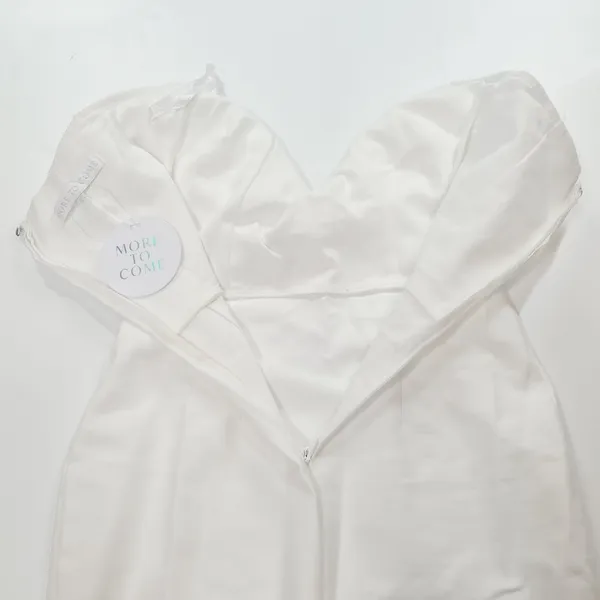 MORE TO COME Sophia Strapless Midi Dress in White XS - Image 9
