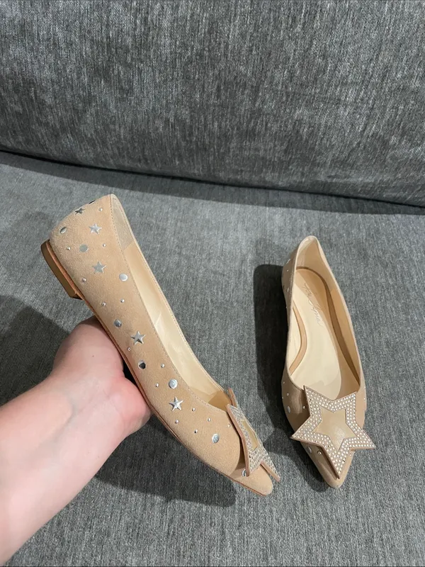 Isa Tapia Ganna Star Ballet Flats In Summer Sand Size 36 (6 US) - Image 5