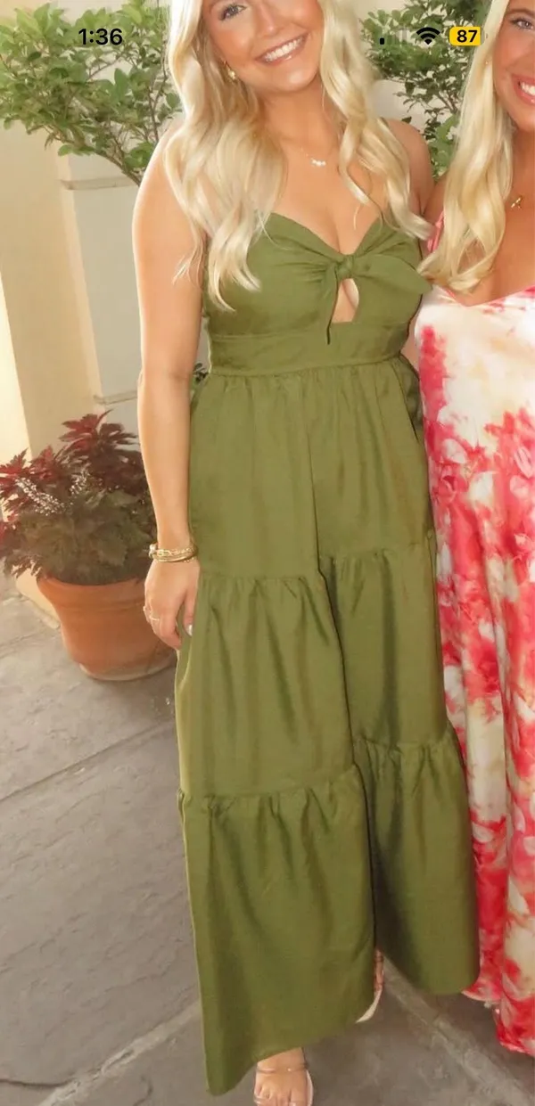 Trixxi Green Dress with Cutout - Image 2