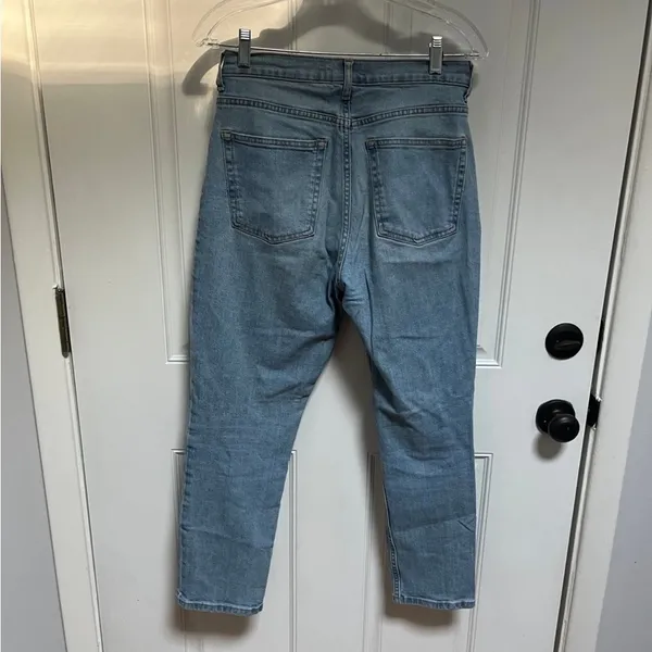 Everlane jeans with custom stitch patch size 27 ankle high waist‎ straight style - Image 3