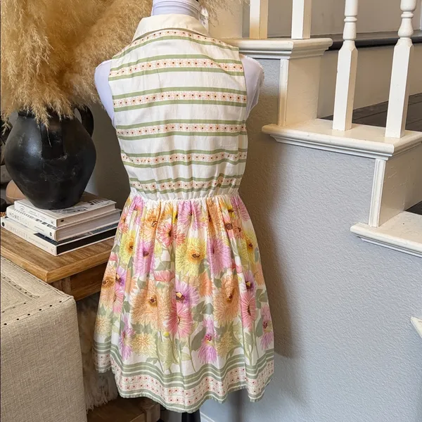 Ever New Floral Sleeveless Collared Half Button Mini Dress Size 6 - Image 5