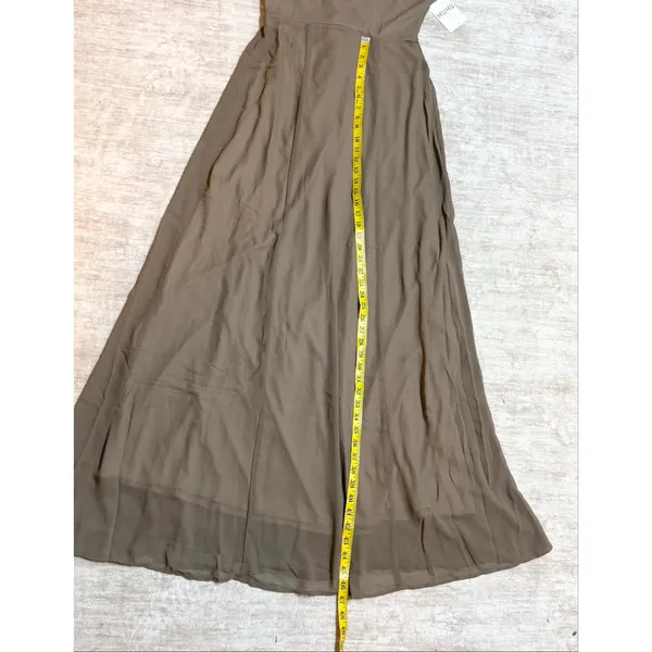 Show me your Mumu Wedding Women’s Large Lauren Tie Maxi Dress Chiffon Bow New - Image 8