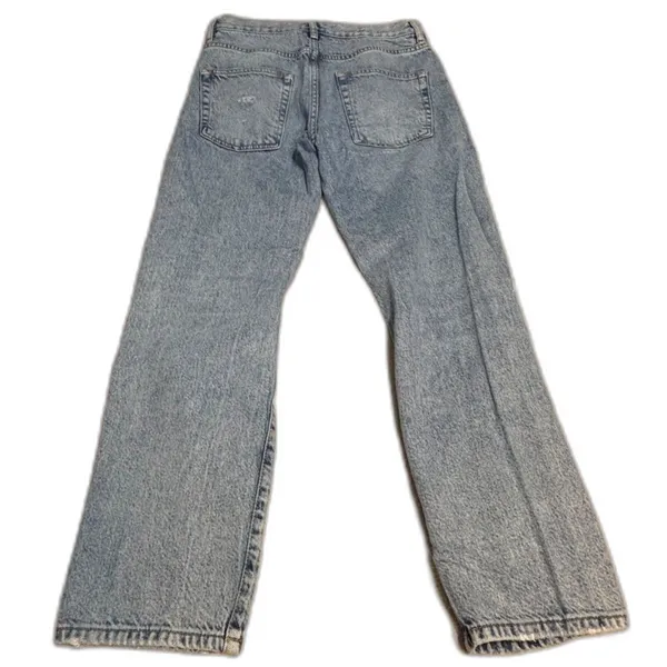 Free People Distressed Straight Leg Jeans Loose Fit Women's Size 25 Button Fly - Image 9