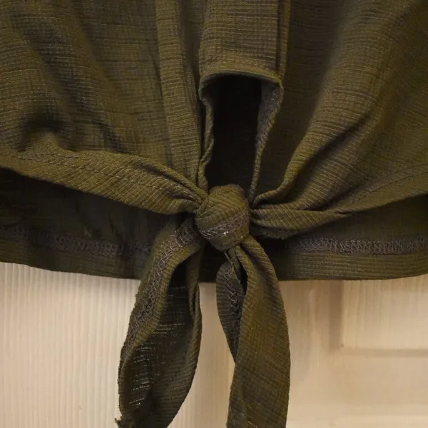 Tie To Keep Up Cotton Blend Sleeveless Top In Aged Green - Image 2