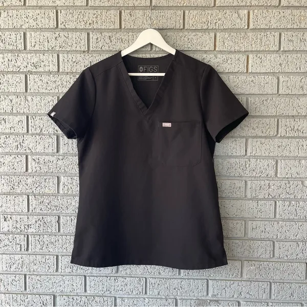 Figs Catarina One Pocket Scrub Top Black Size Small - Image 4