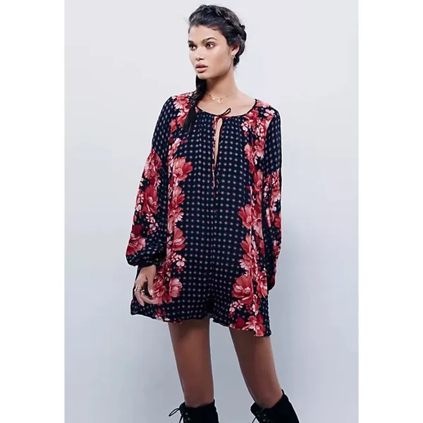 Free People Sunset Blvd Floral Romper‎ Size XS - Boho - Image 5