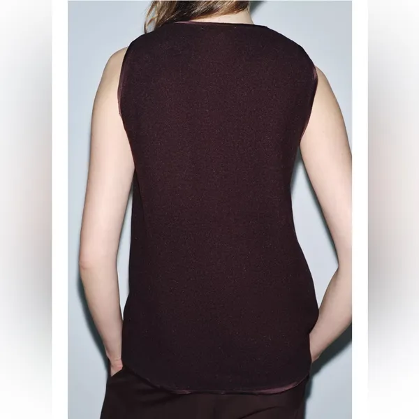 Zara NWT thick knit sleeveless brown top - Image 5